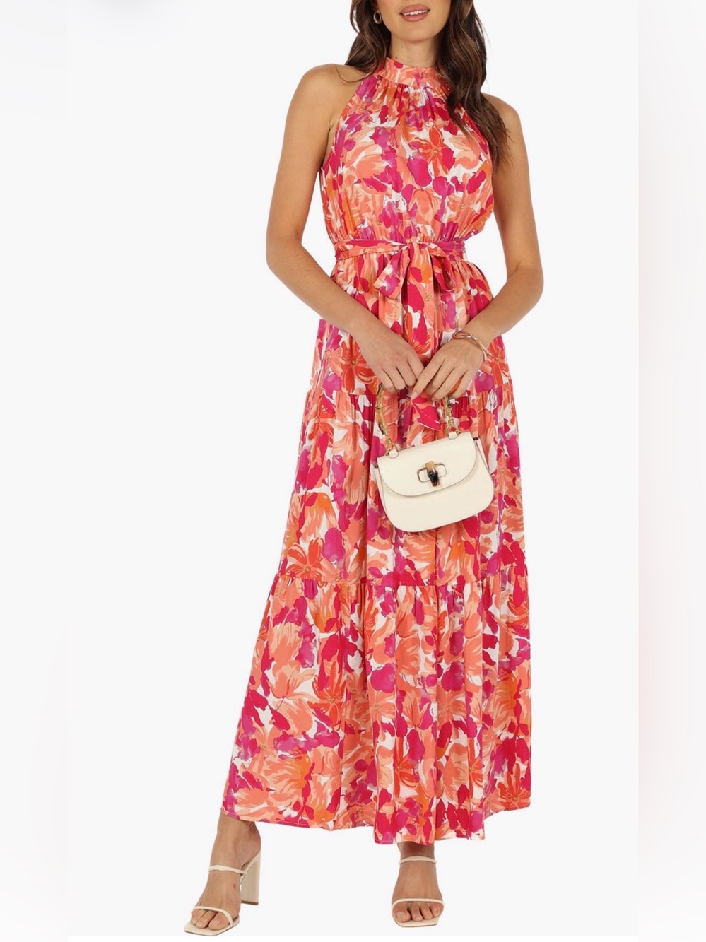 Petal & Pup Caroline Floral Mock Neck Maxi Dress
